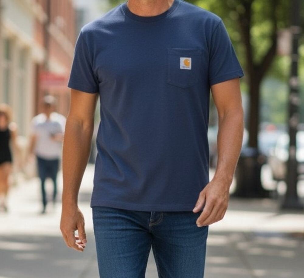 Carhartt Men's Medium Short Sleeve Original Fit Pocket T-Shirt Blue